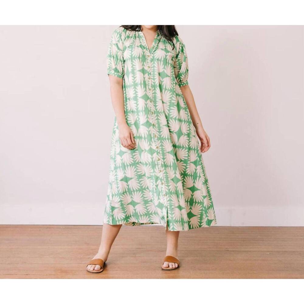 NEW SUNSHINE TIENDA oasis midi dress in viridian tile